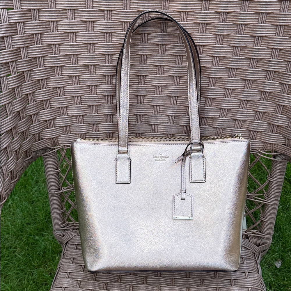 Kate Spade Metallic Gold Tote , perfect condition